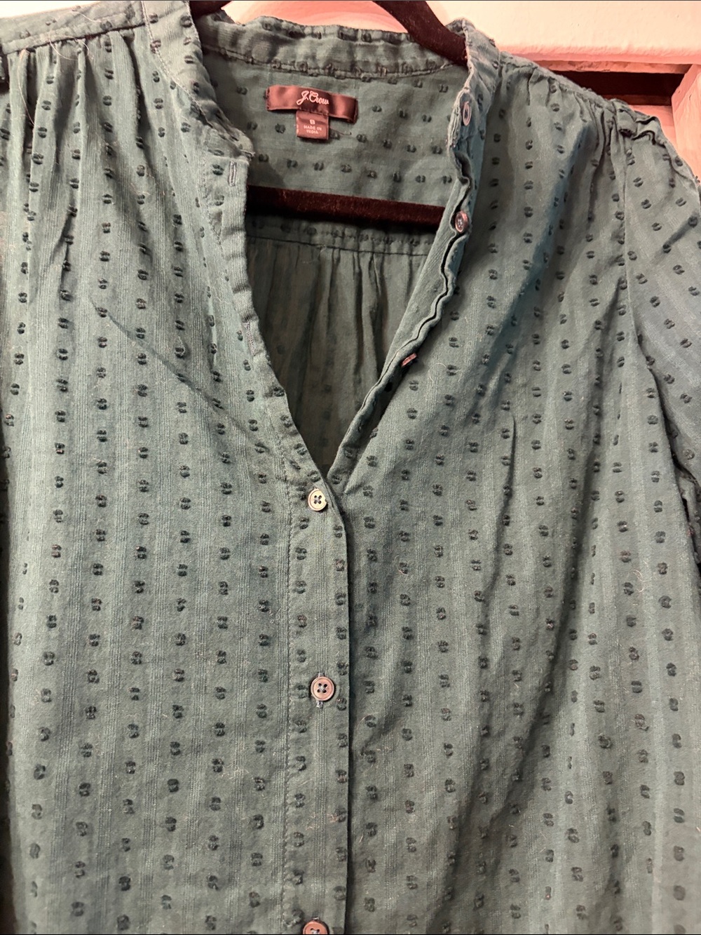 J. Crew Teal Textured Button-Down Shirt